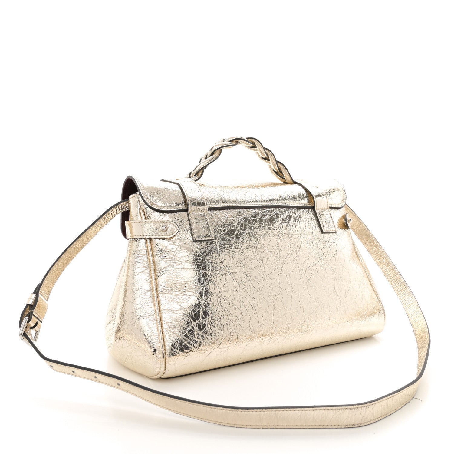 Mulberry Metallic Crinkled Calfskin Medium Alexa Gold 3 of 11