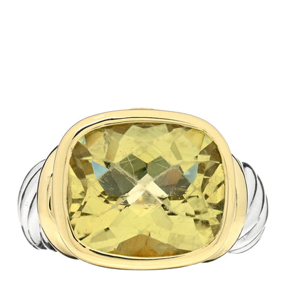 David Yurman Sterling Silver 14K Yellow Gold Lemon Citrine 14mm Noblesse Ring 54 6.75 1 of 4