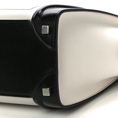 Celine Smooth Calfskin Lizard Embossed Bi-Color Micro Luggage Black White 10 of 10