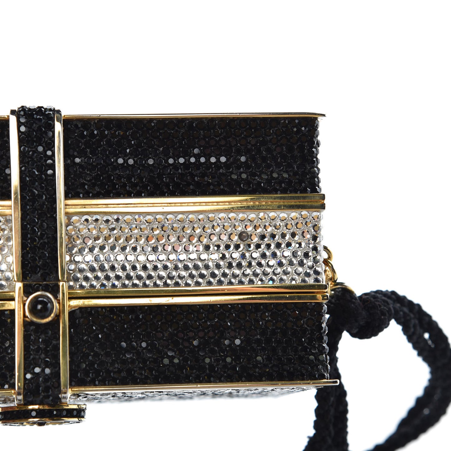 Swarovski Crystal Zebra Miniaudiere Clutch Black Silver