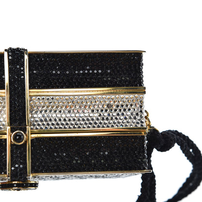 Judith Leiber Swarovski Crystal Zebra Miniaudiere Clutch Black Silver 15 of 17