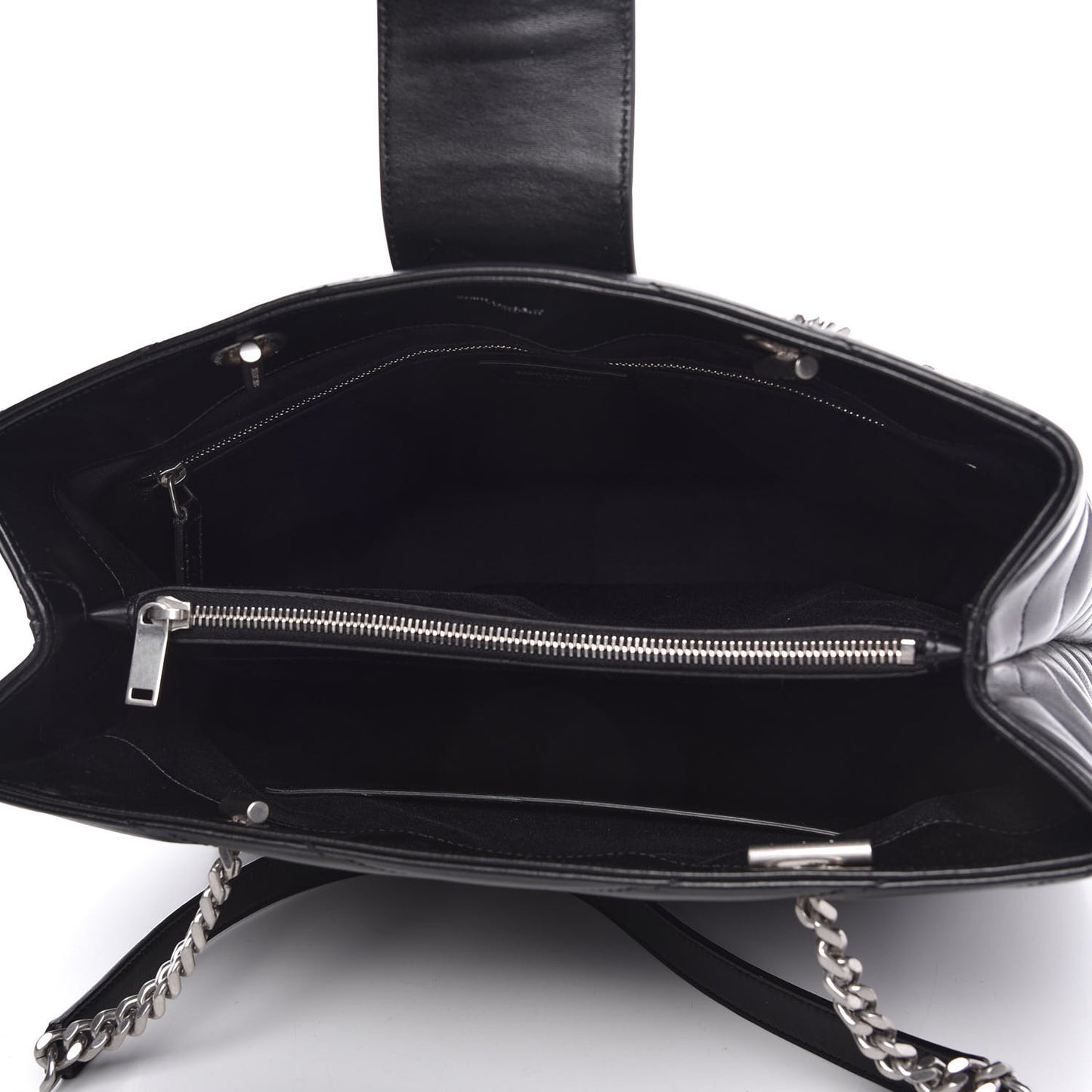 Calfskin Y Quilted Monogram Large Loulou Shopper Black
