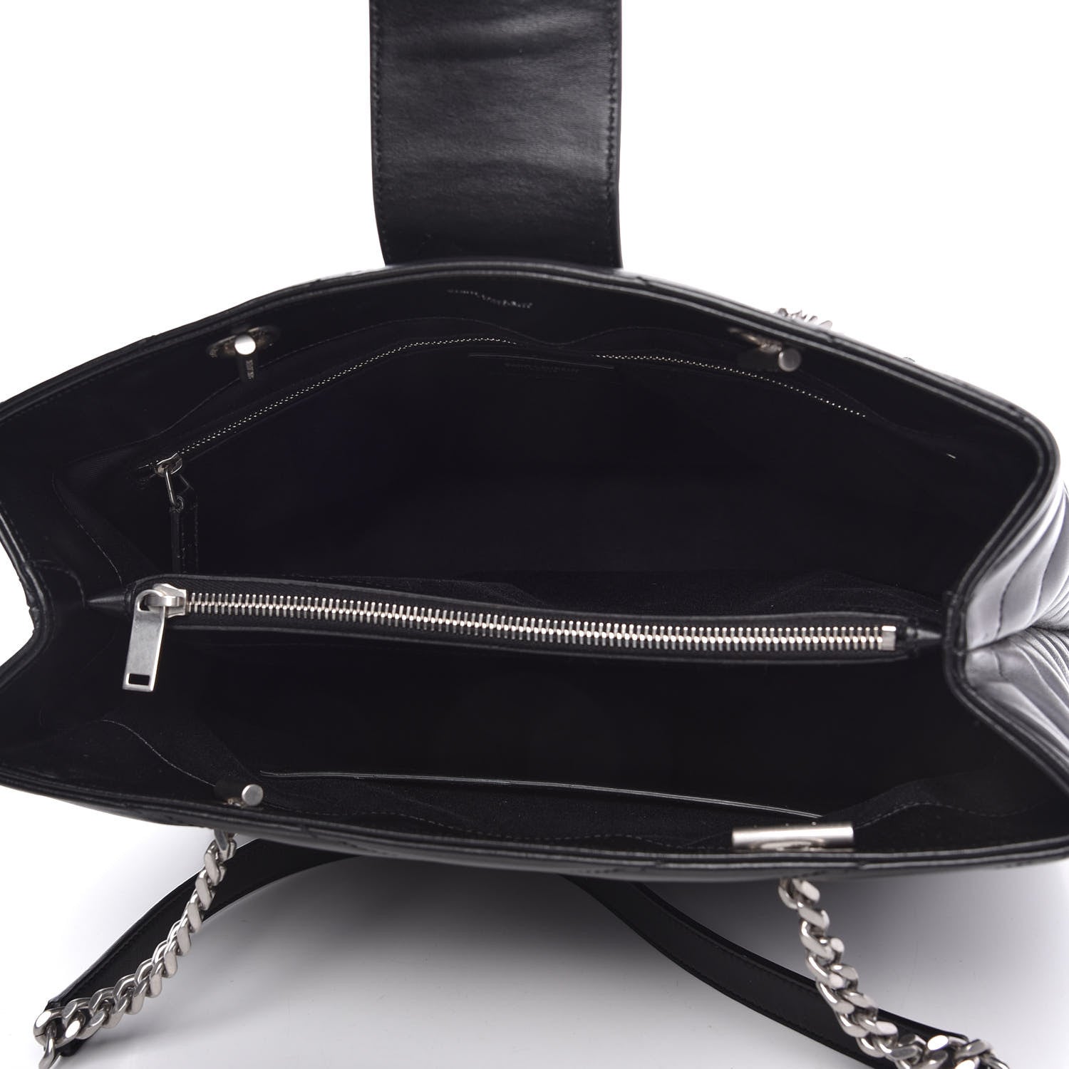 Saint Laurent Calfskin Y Quilted Monogram Large Loulou Shopper Black 5 of 10
