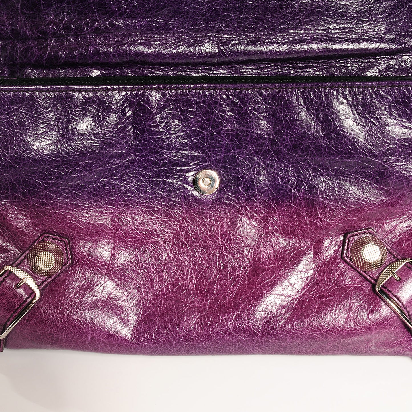 Agneau Giant 21 Silver Hardware Envelope Clutch Raisin