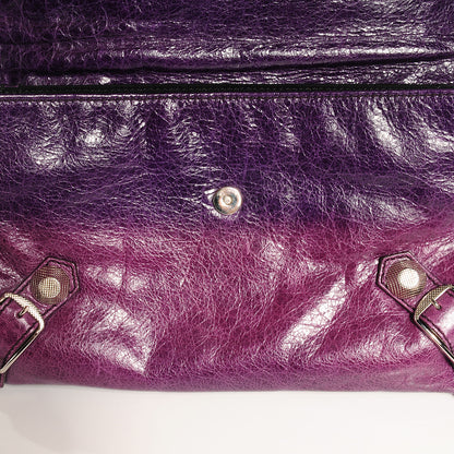 Balenciaga Agneau Giant 21 Silver Hardware Envelope Clutch Raisin 8 of 13