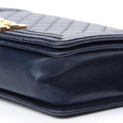Chanel Lambskin Quilted Medium Boy Flap Dark Navy 8 of 11