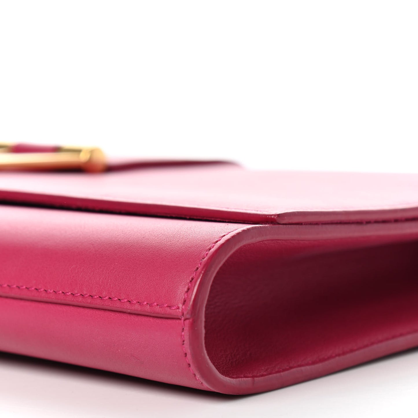 Calfskin Classic Y Ligne Clutch Fuchsia