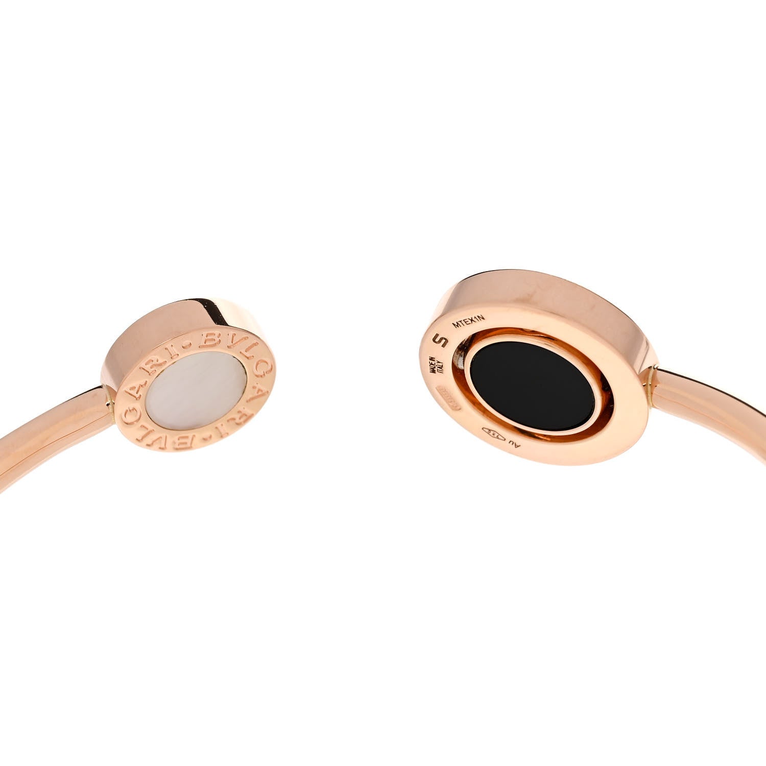 Bulgari 18K Rose Gold Mother of Pearl Malachite Black Onyx BVLGARI BVLGARI Flip Cuff Bracelet S 4 of 6
