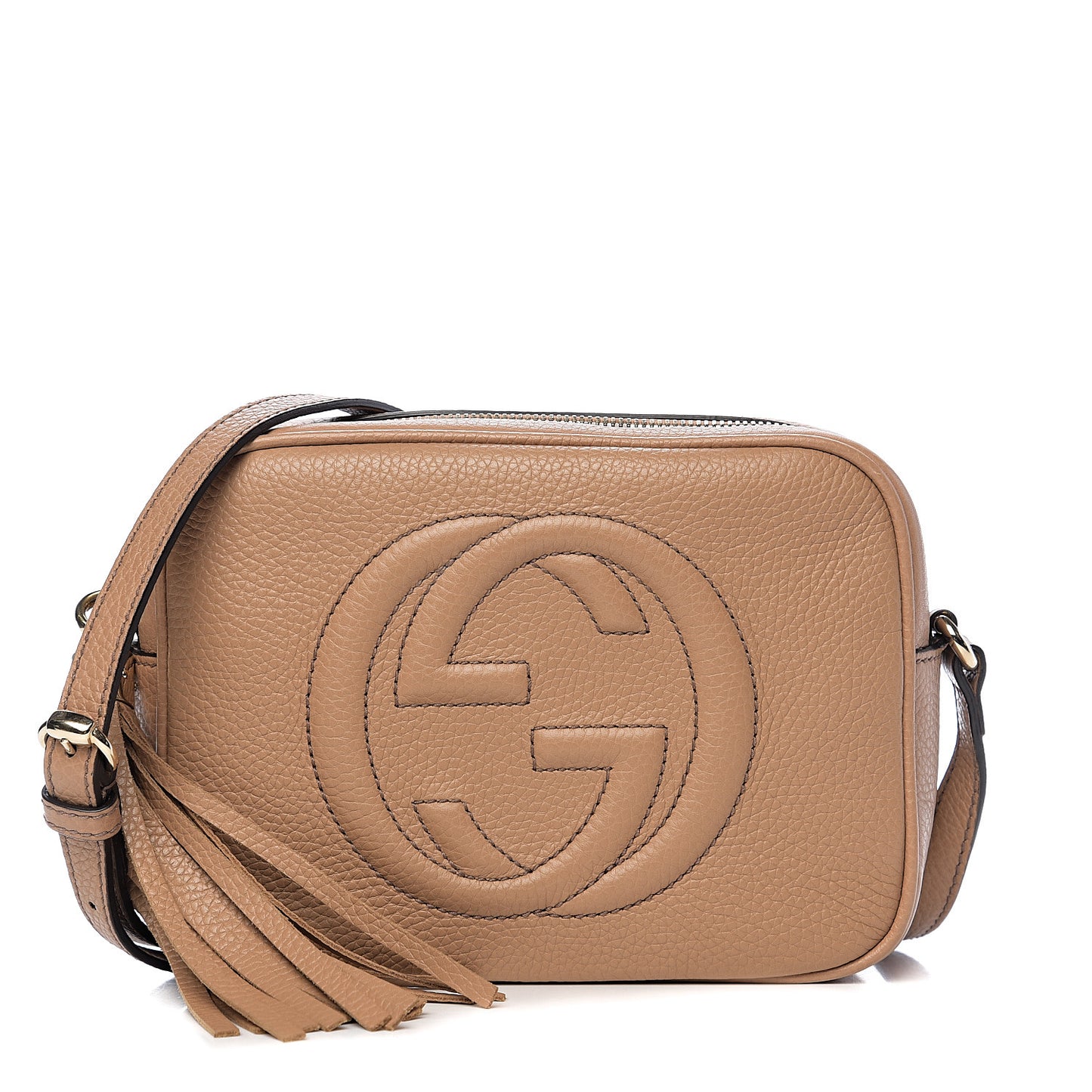 Pebbled Calfskin Small Soho Disco Bag Camelia