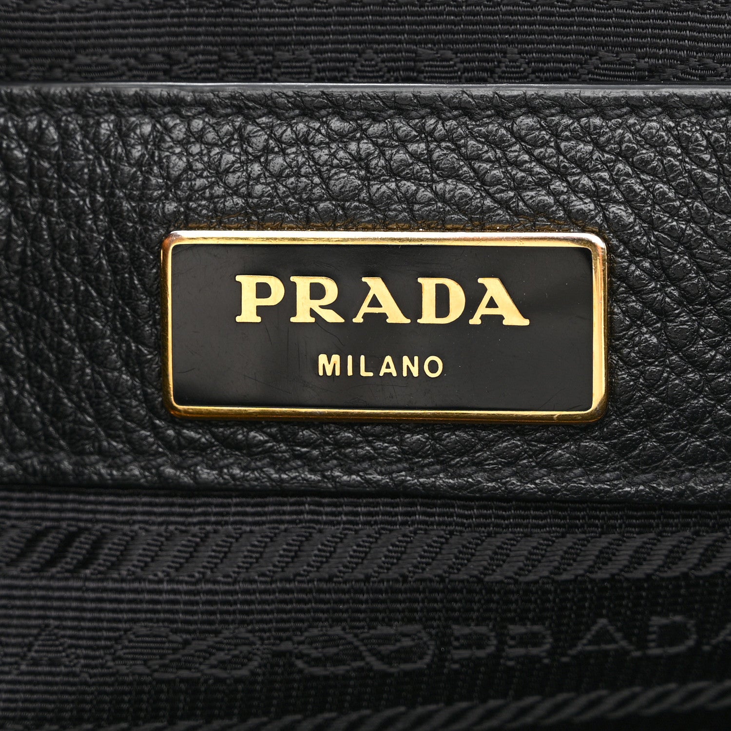 Prada Vitello Daino Embossed Logo Flap Shoulder Bag Black 6 of 12