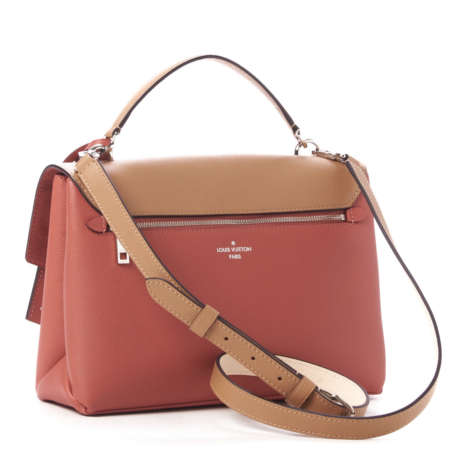 Louis Vuitton Soft Calfskin My Lockme Top Handle Vieux Rose Sesame Creme 3 of 9
