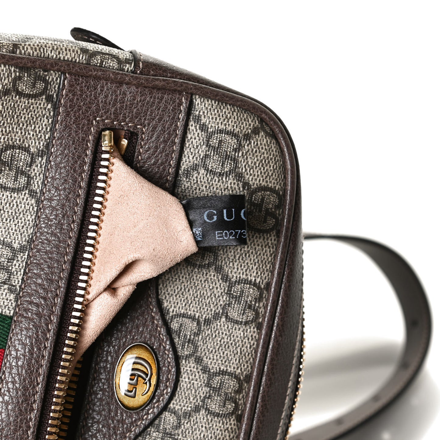 GG Supreme Monogram Web Small Ophidia Belt Bag 75 30 Dark Brown