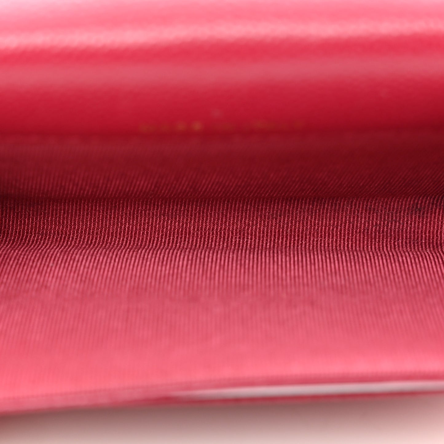 Caviar Quilted Flap Card Holder Wallet Dark Pink