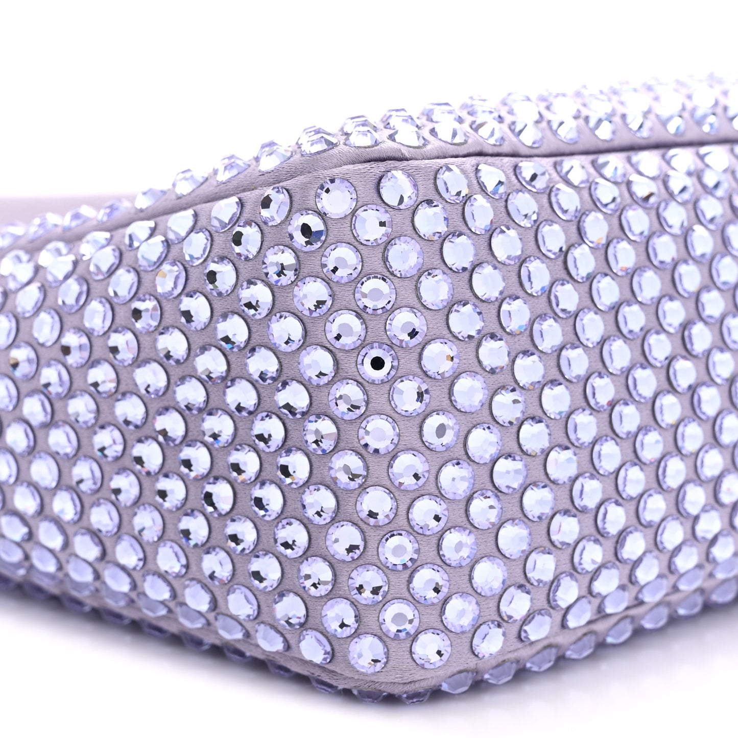 Satin Crystal Mini Re-Edition 2000 Bag Glicine