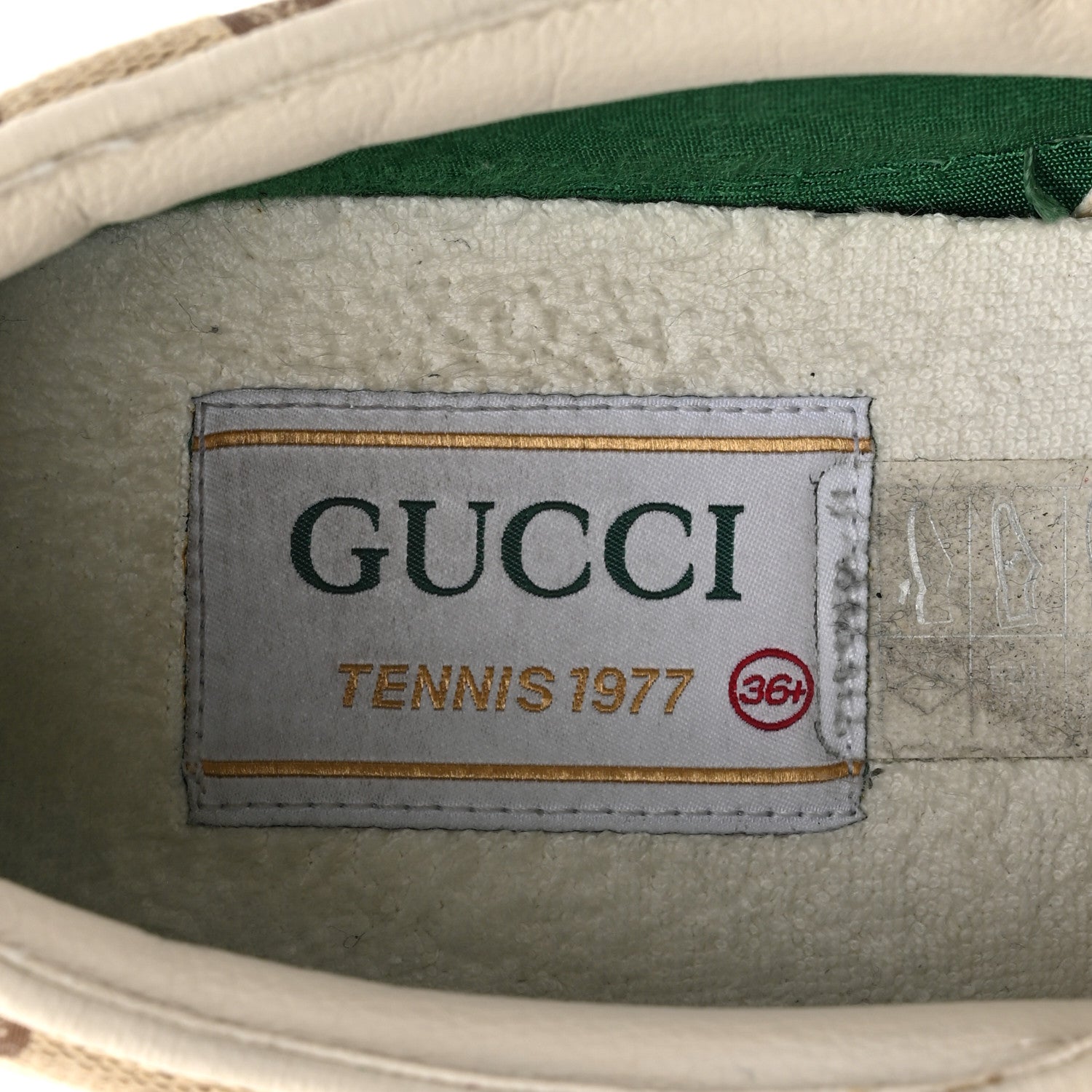 Gucci GG Monogram Womens 1977 Tennis Slip On 30mm Sneakers 36.5 Beige Ebony Mystic White 8 of 12