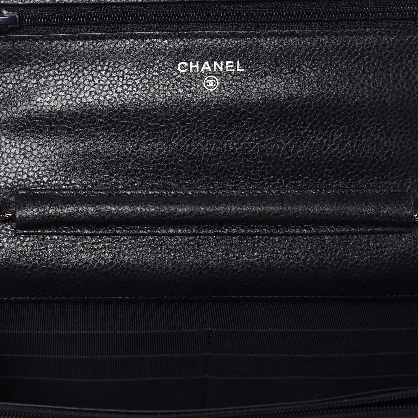 Caviar Quilted Wallet On Chain WOC Navy Blue