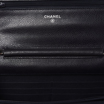 Chanel Caviar Quilted Wallet On Chain WOC Navy Blue 15 of 17