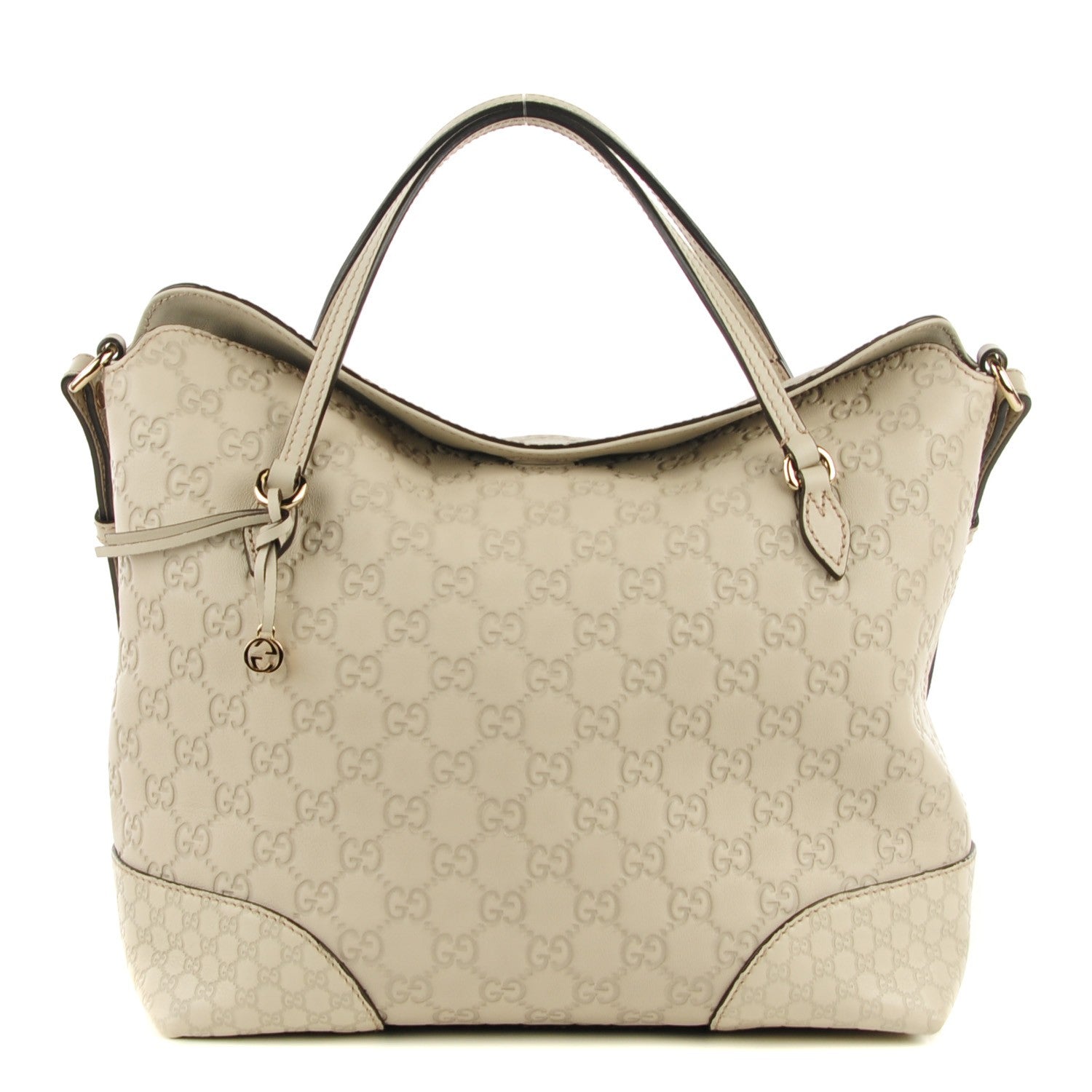 Gucci Guccissima Medium Bree Foldover Tote Mystic White 1 of 7