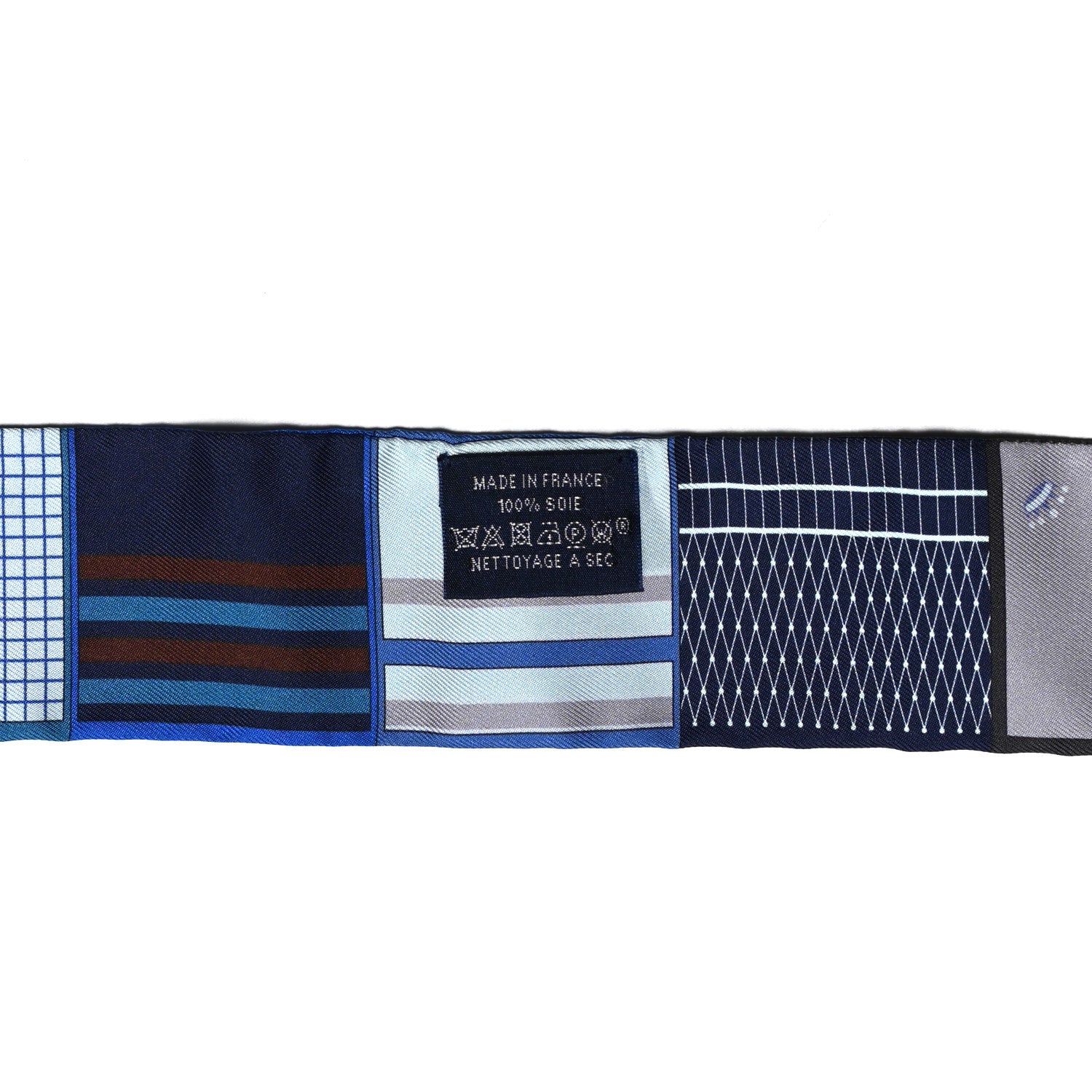 Hermes Silk Couvertures Nouvelles Twilly Marine Noisette Ciel 3 of 5
