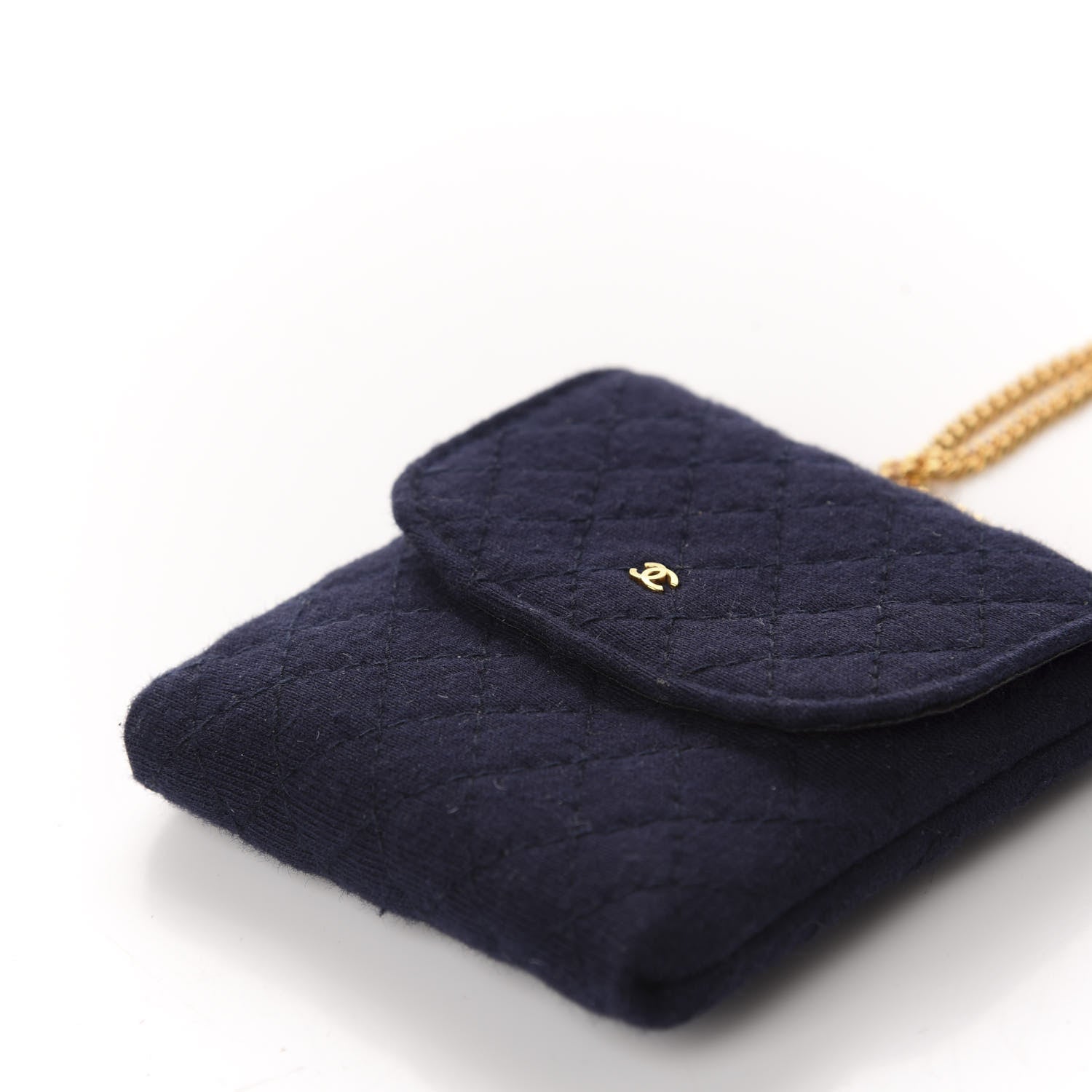 Chanel Jersey Quilted Micro Flap Bag Navy 7 of 9