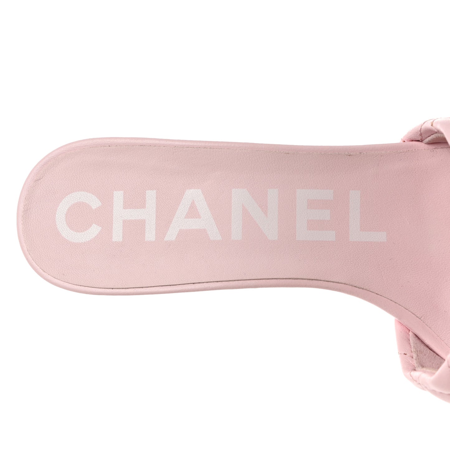 Lambskin Quilted Textured CC Mules 37 Light Pink