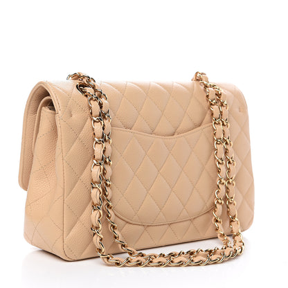 Chanel Caviar Quilted Medium Double Flap Beige 2 of 11