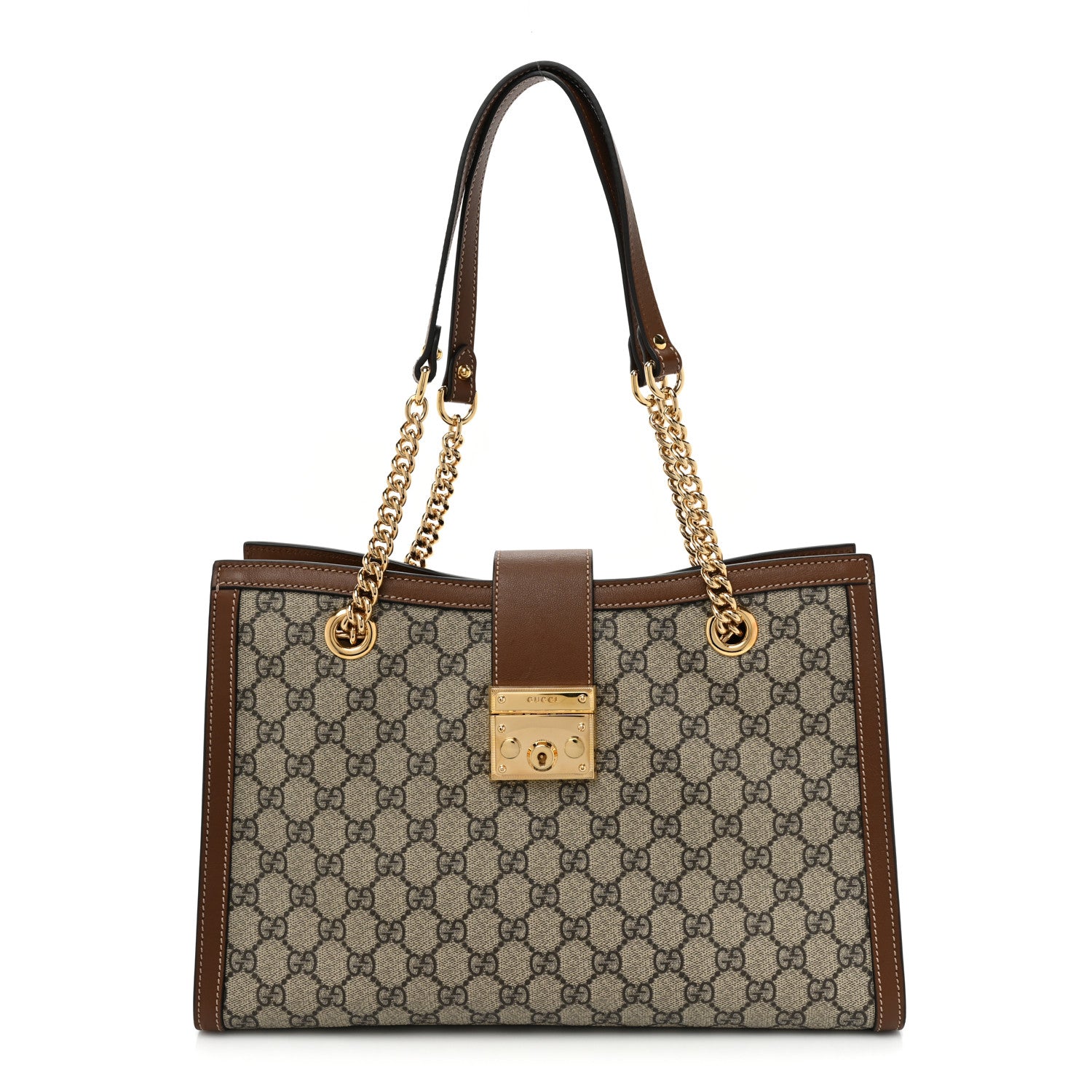 Gucci GG Supreme Monogram Medium Padlock Tote Beige Cuir 1 of 14