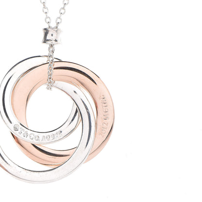 Tiffany Sterling Silver Rubedo 1837 Circles Pendant Necklace 6 of 10
