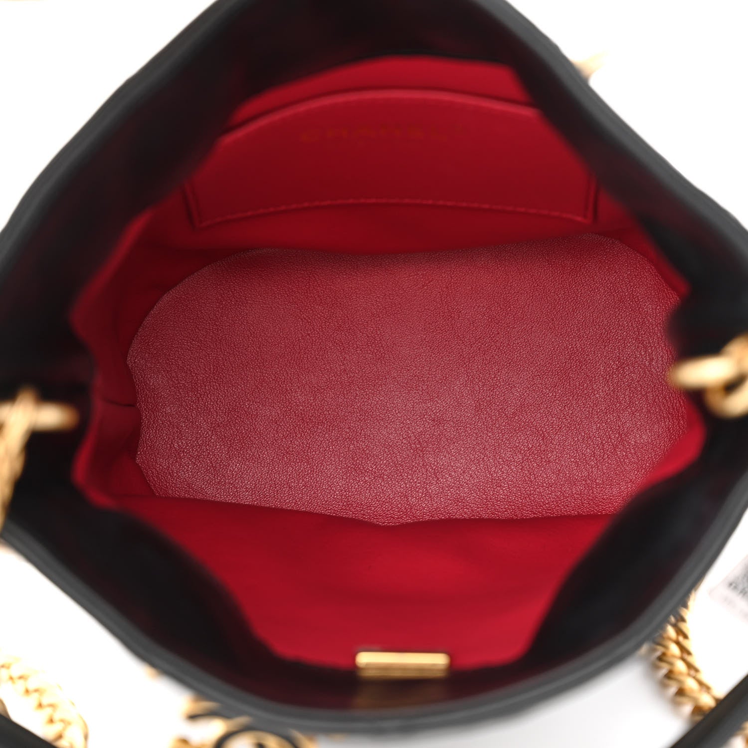 Chanel Lambskin Enamel Quilted Pending CC Bucket Drawstring Bag Black 5 of 11