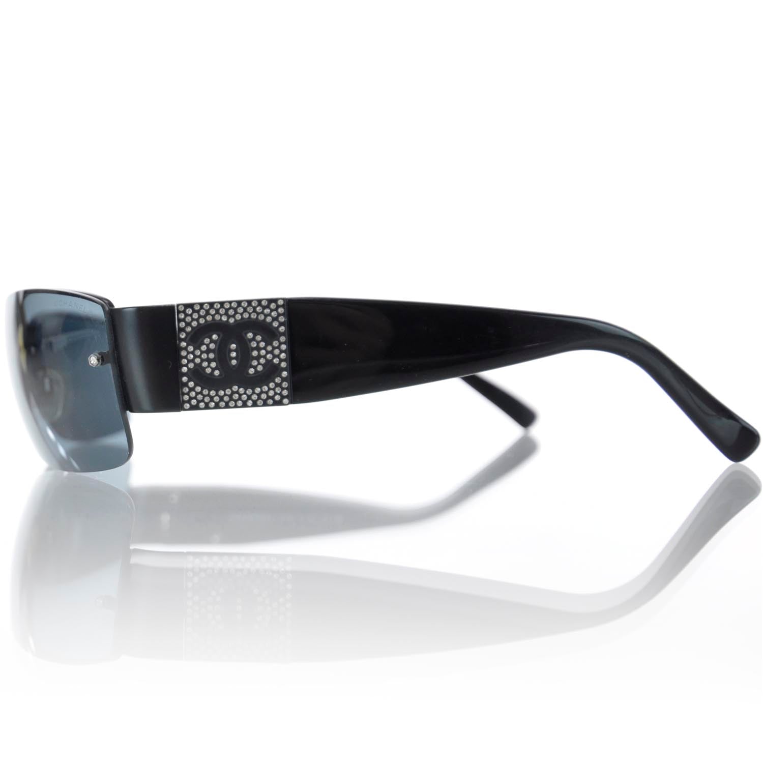 Chanel Crystal CC Logo Sunglasses 4117B Black 3 of 7