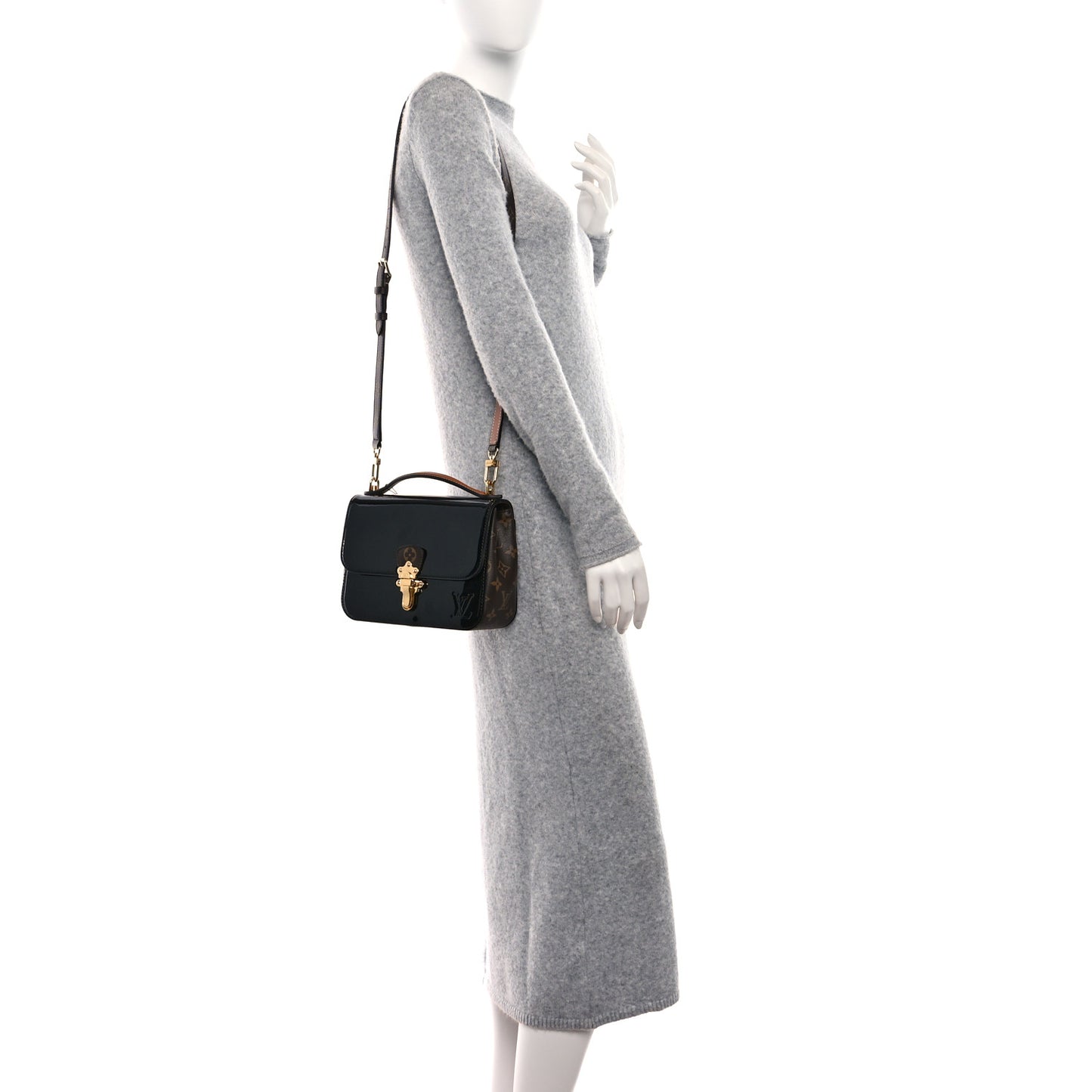 Patent Calfskin Monogram Cherrywood BB Black