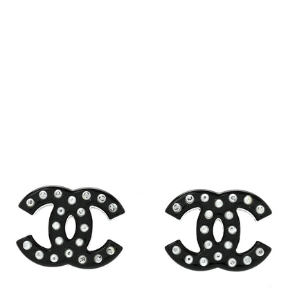 Chanel Resin Pearl CC Earrings Black Pink 1 of 4
