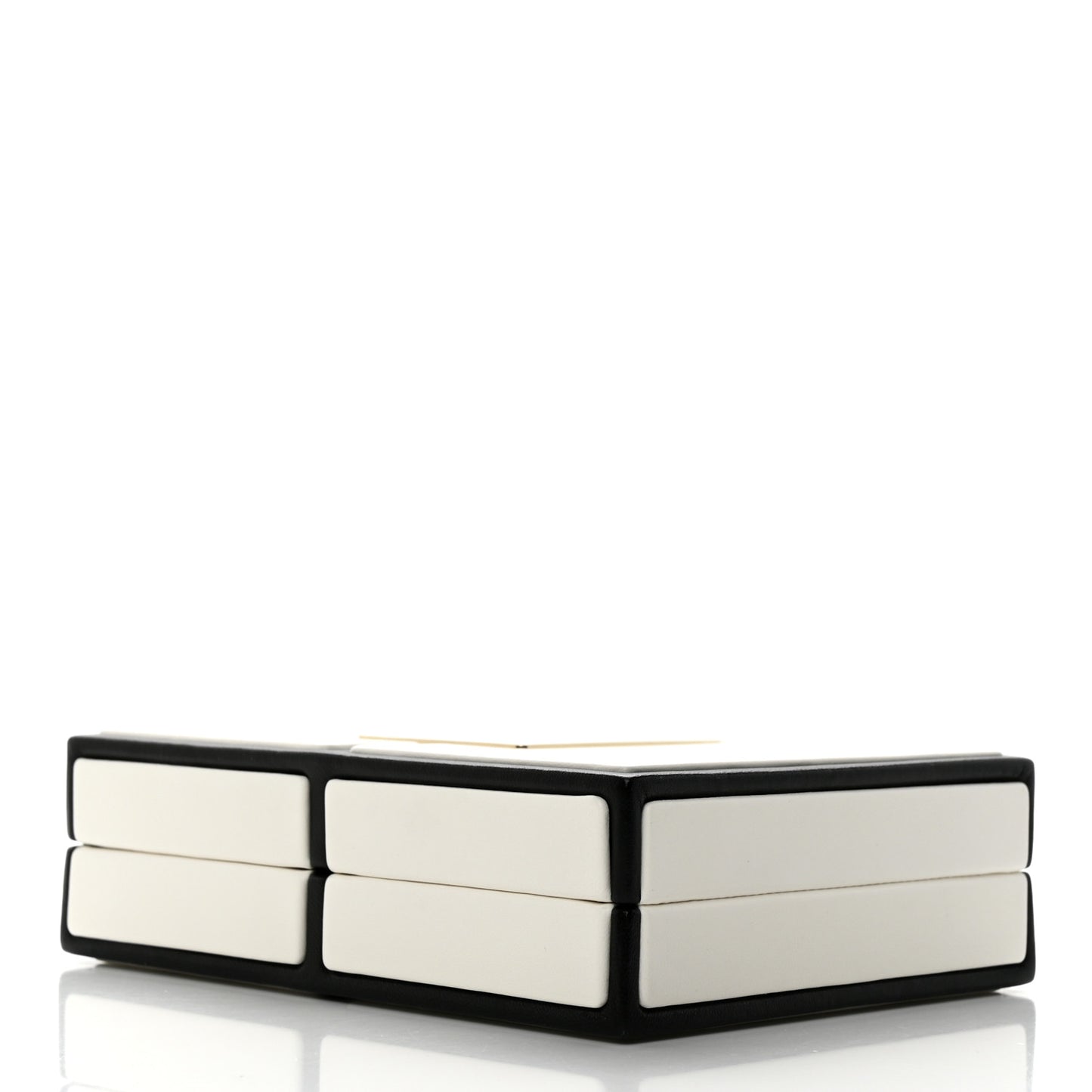 Lambskin No. 5 Perfume Box Evening Clutch White Black