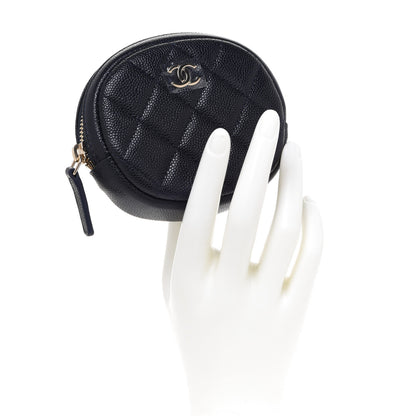 Chanel Caviar Quilted Zip Around Classic Coin Purse Navy 2 of 8