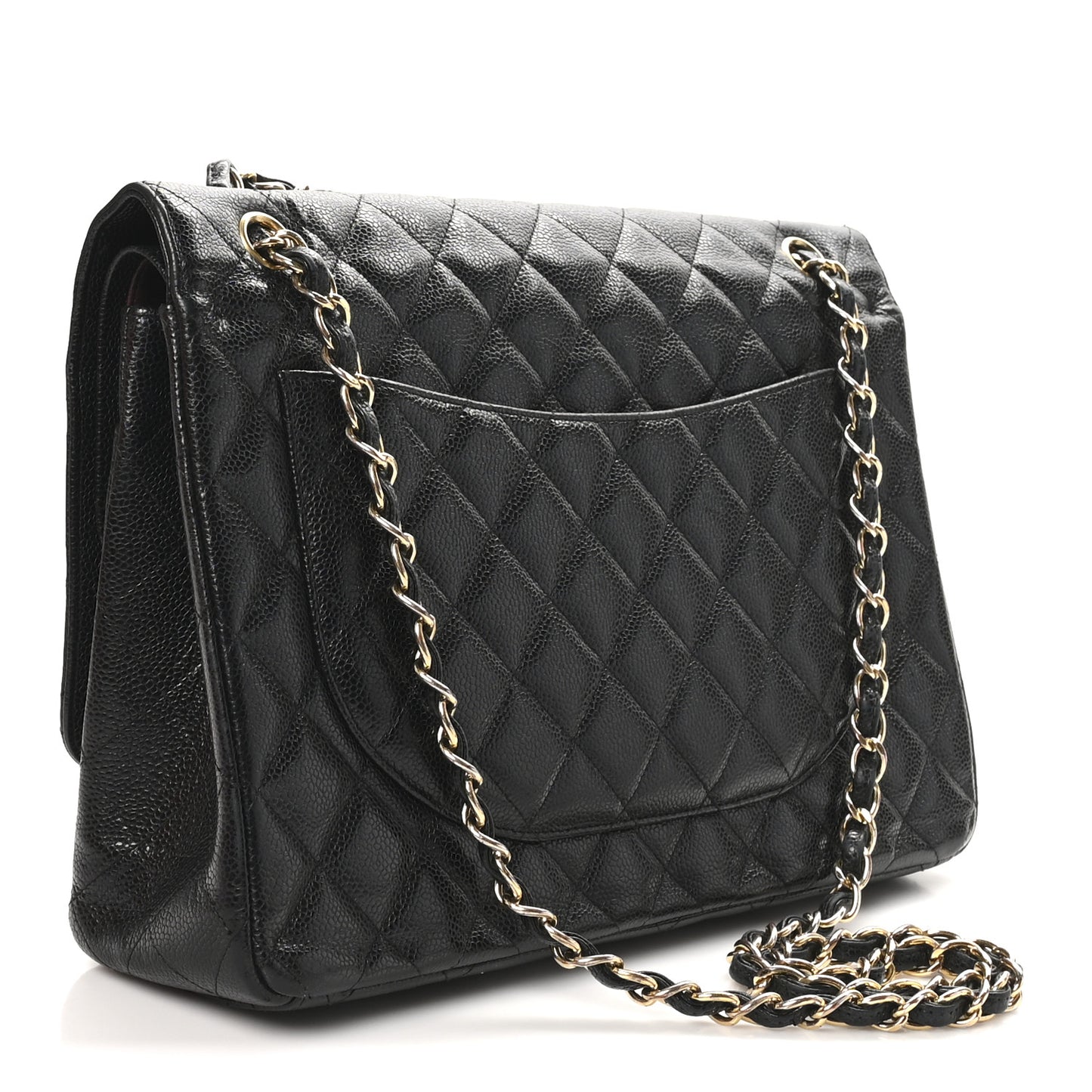 Caviar Quilted Maxi Double Flap Black