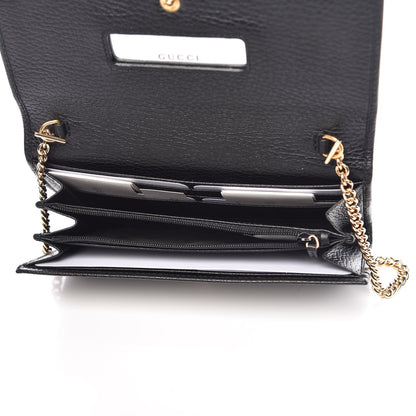 Gucci Calfskin Petite GG Marmont Wallet Chain Bag Black 5 of 9