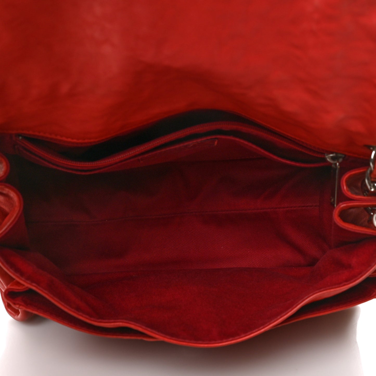 Ultra Soft Suede Calfskin Natural Beauty Flap Bag Red