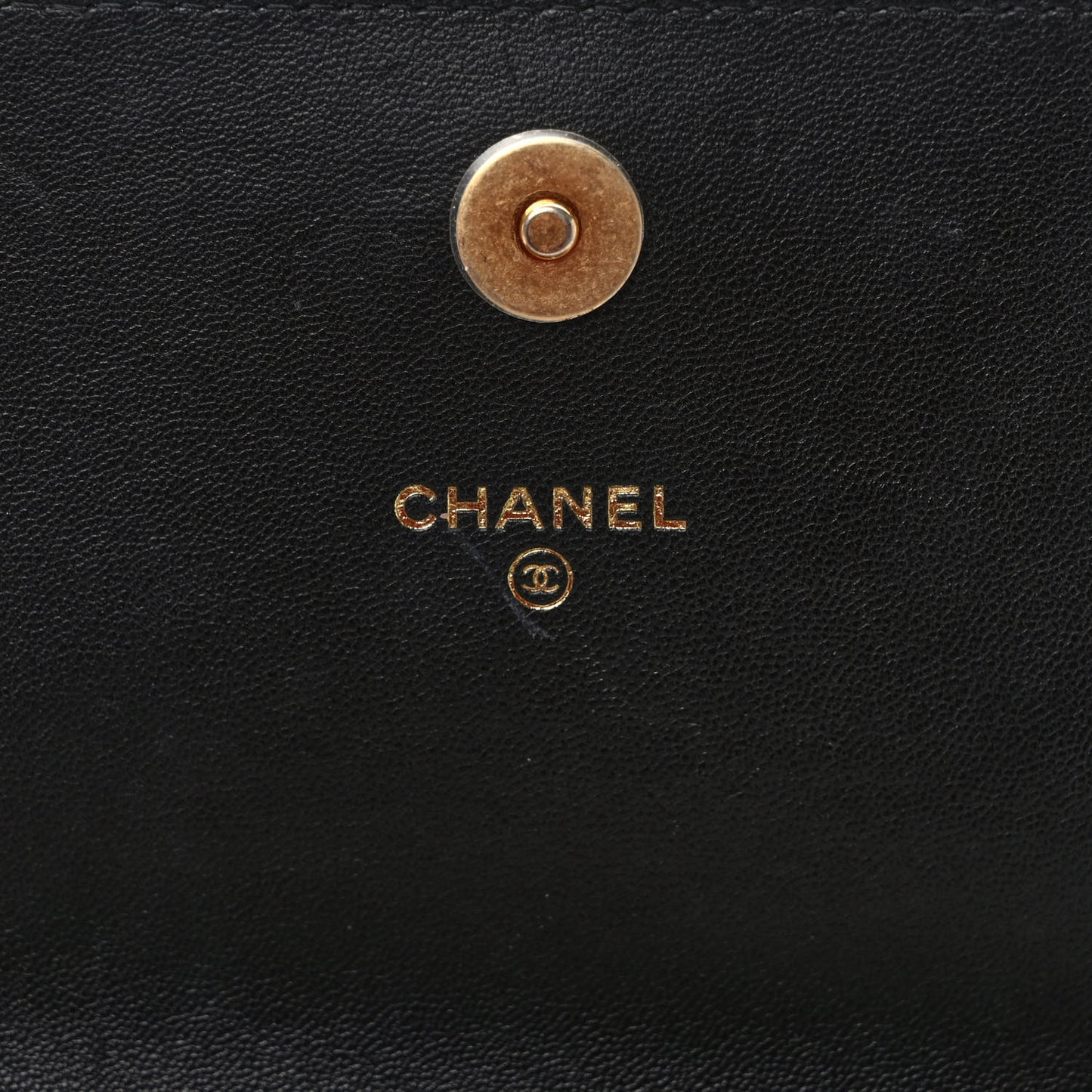 Lambskin Quilted Coco Clips Wallet On Chain WOC Black