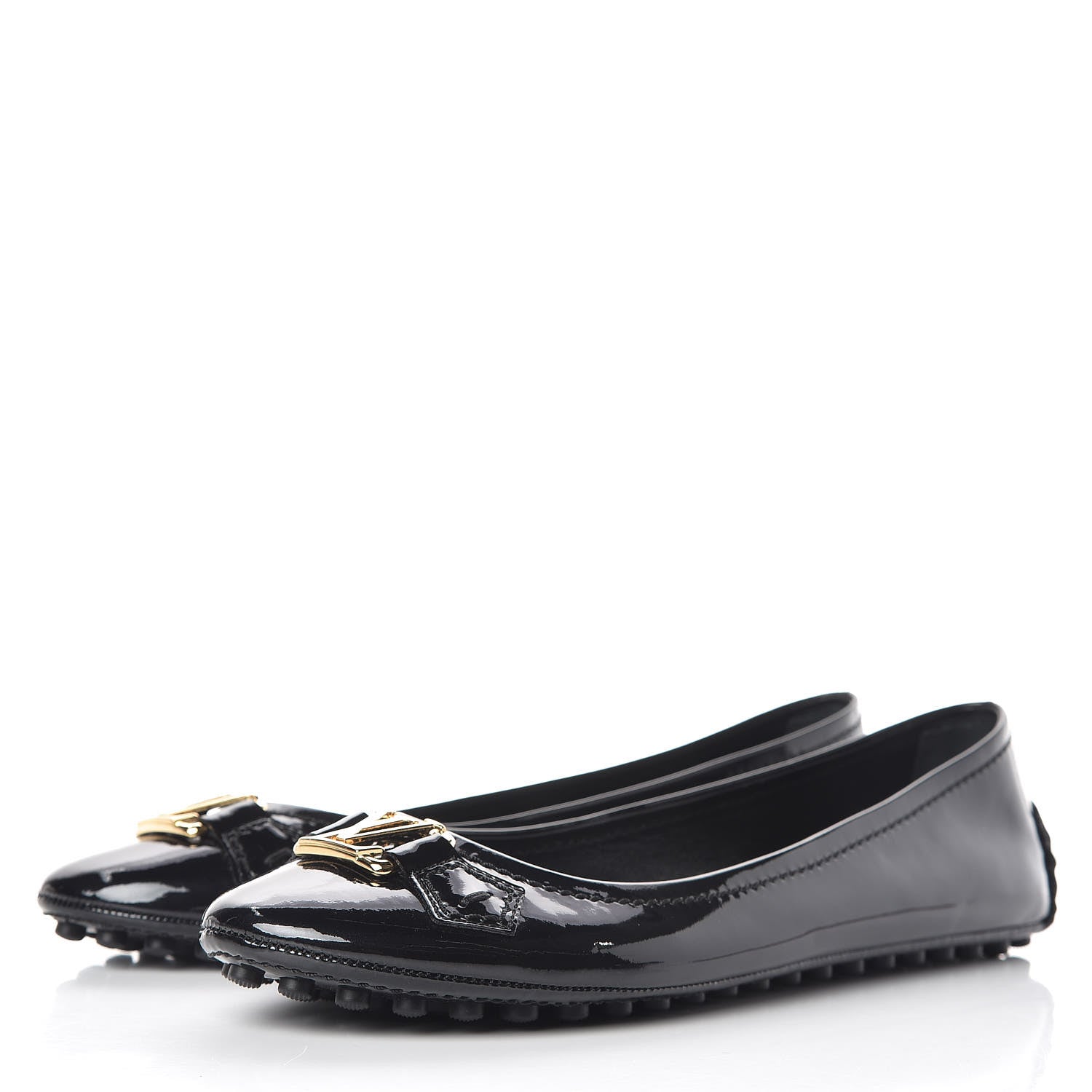 Louis Vuitton Patent Calfskin Oxford Ballerina Flats 38.5 Black 3 of 8