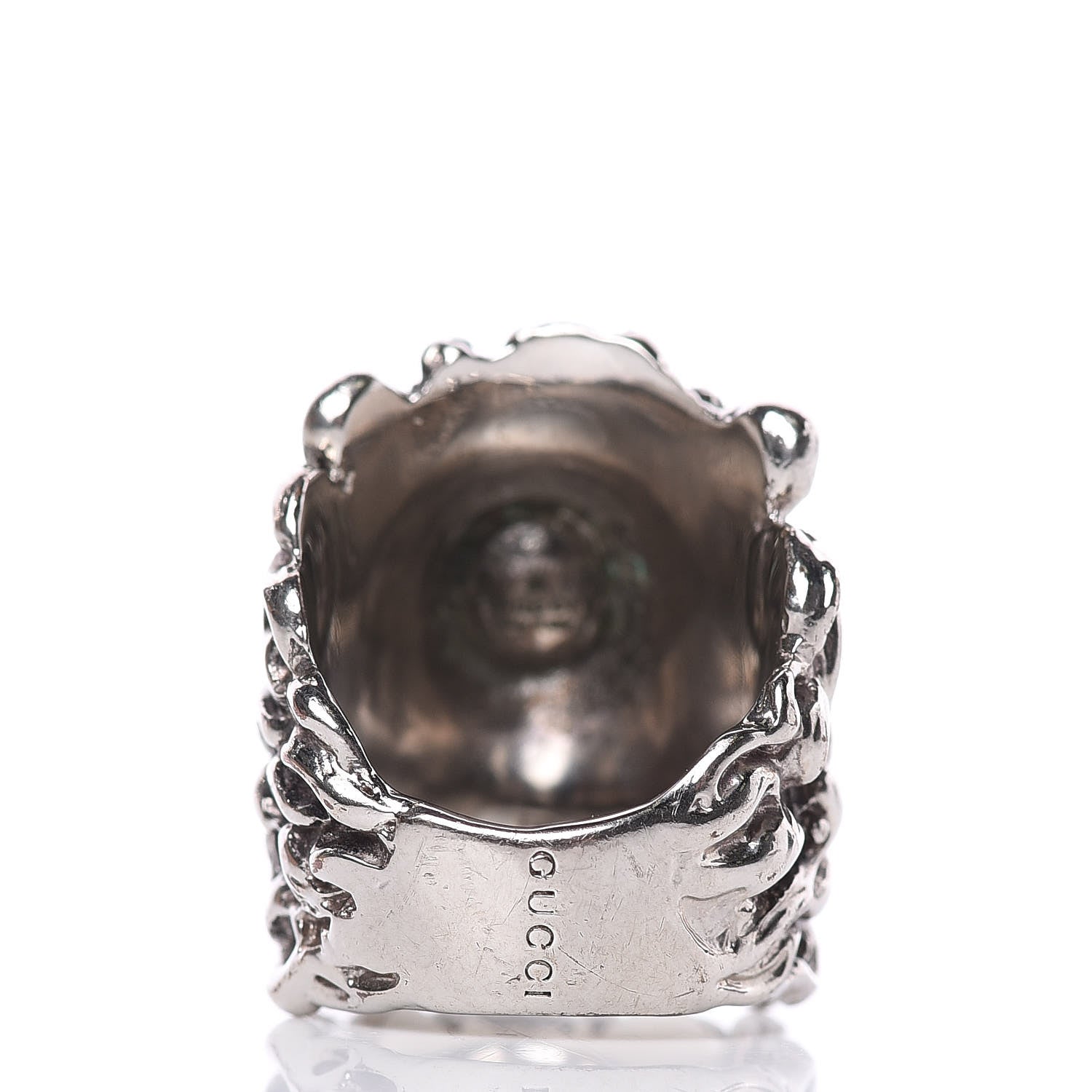 Gucci Palladium Lion Head Ring 6.5 Aged Silver 4 of 7
