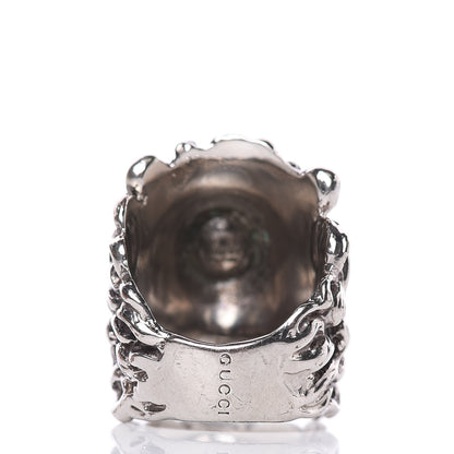 Gucci Palladium Lion Head Ring 6.5 Aged Silver 4 of 7