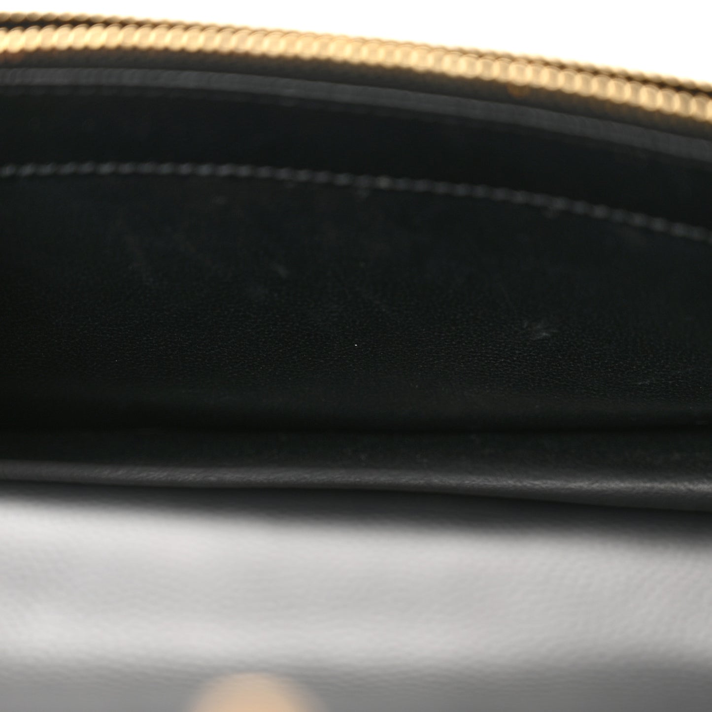 Grain De Poudre Matelasse Chevron Monogram Envelope Chain Wallet Black