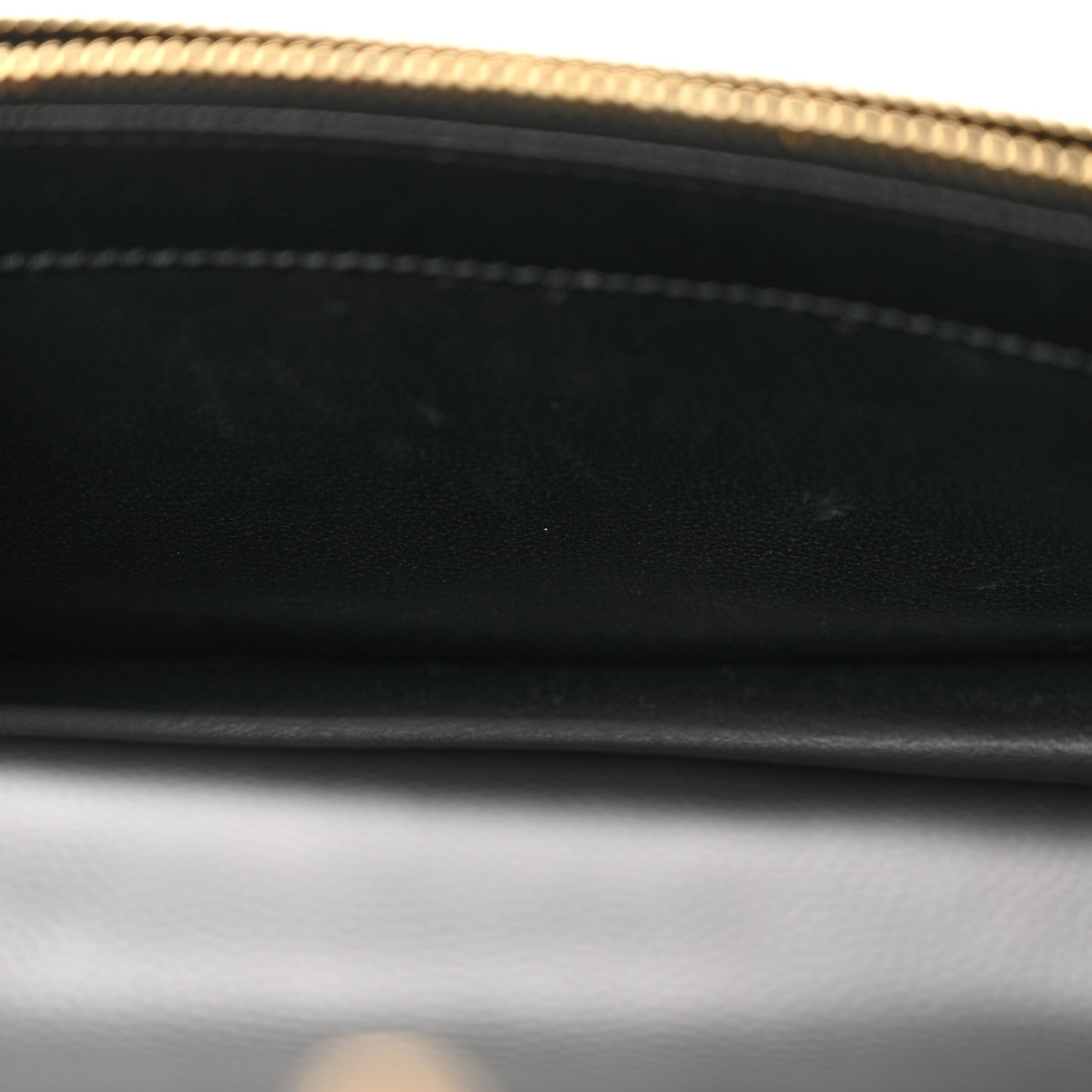 Saint Laurent Grain De Poudre Matelasse Chevron Monogram Envelope Chain Wallet Black 11 of 14