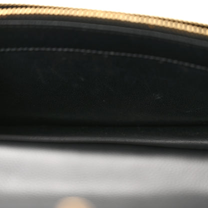 Saint Laurent Grain De Poudre Matelasse Chevron Monogram Envelope Chain Wallet Black 11 of 14