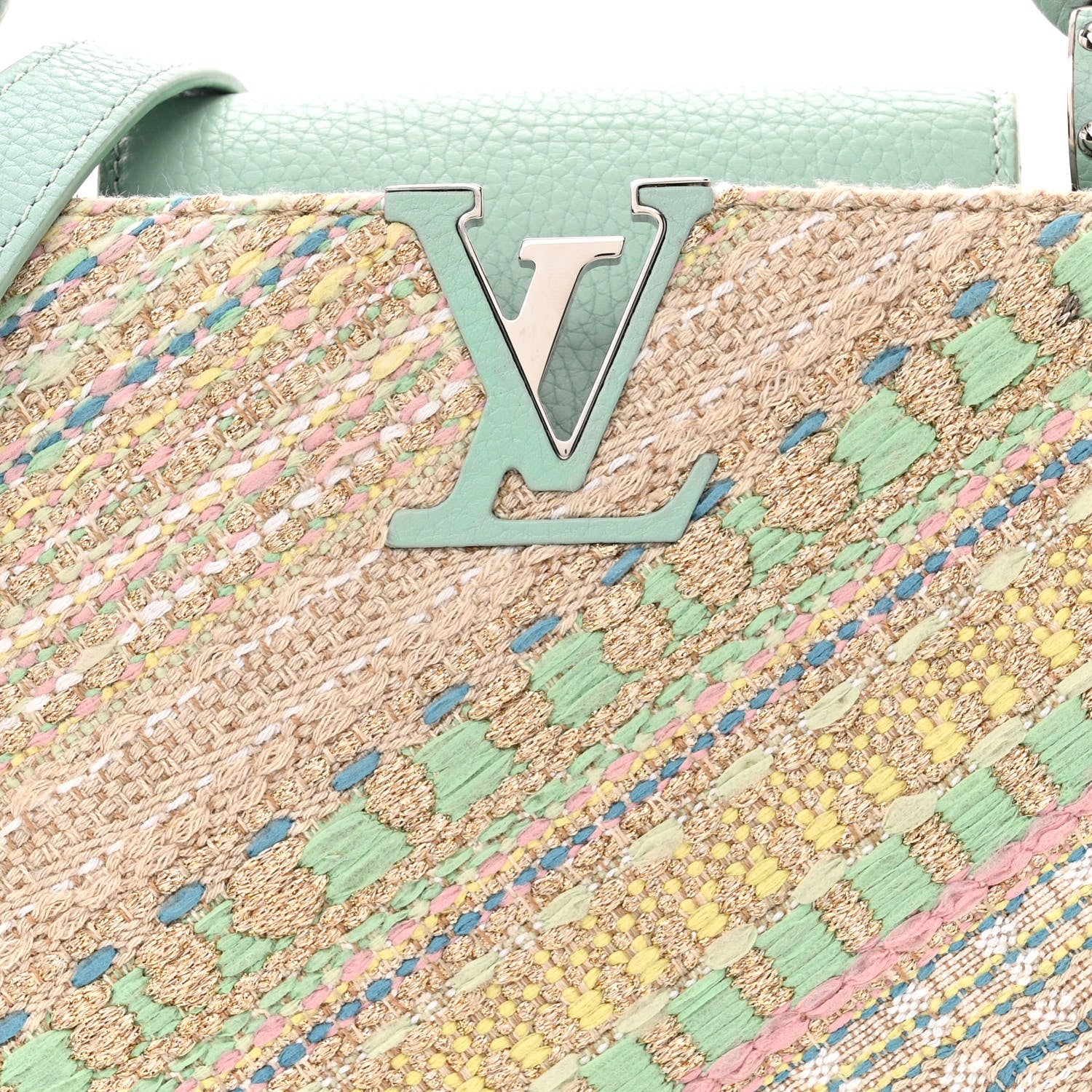Louis Vuitton Tweed Taurillon Capucines BB Multicolor Light Blue 7 of 12