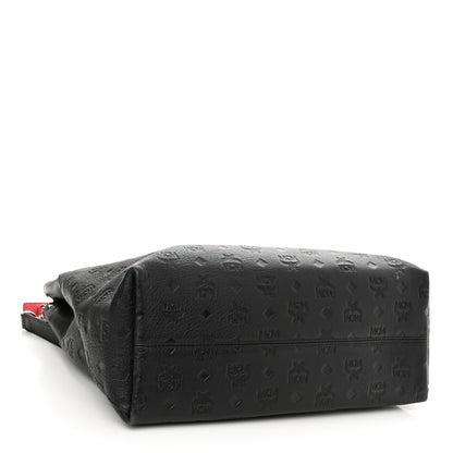 MCM Calfskin Ottomar Monogram Large Klara Hobo Black Red 4 of 12
