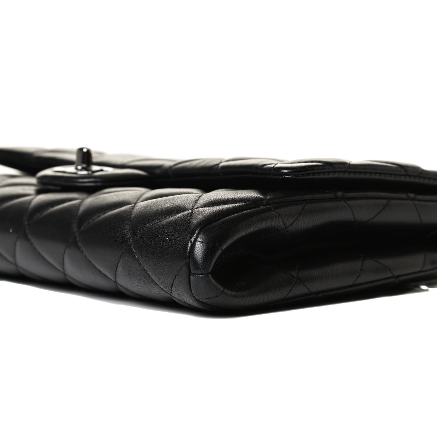 Chanel Lambskin Quilted Clutch With Chain Flap Black 11 of 13
