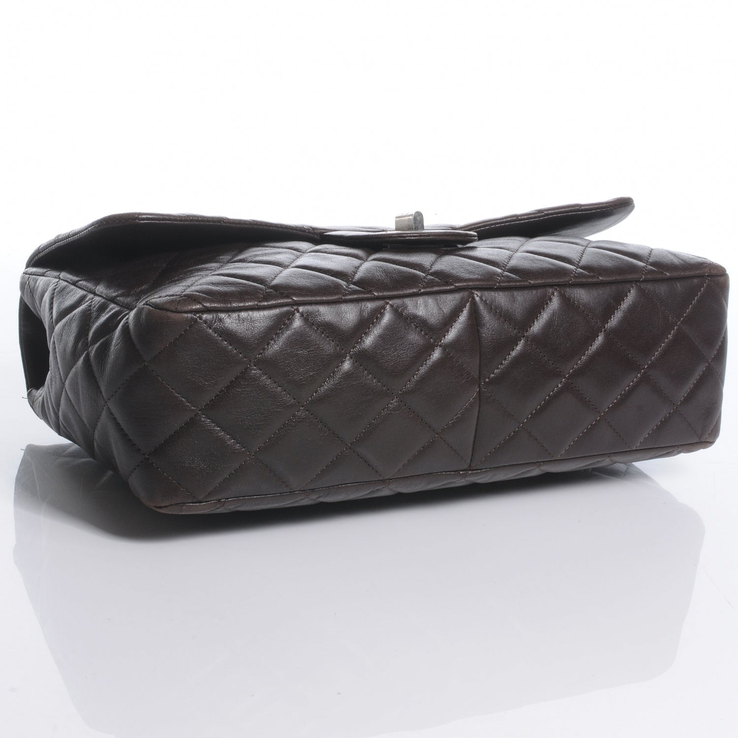 Chanel Lambskin Hybrid Reissue Jumbo Flap Dark Brown 4 of 8
