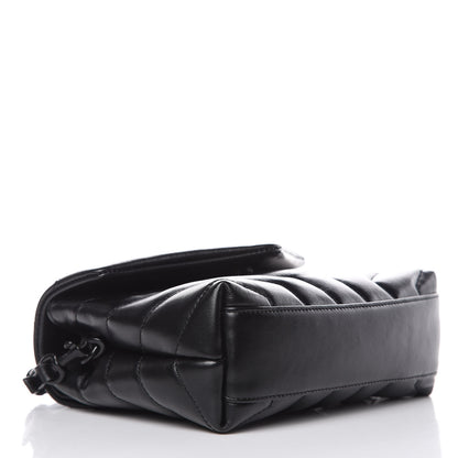 Saint Laurent Calfskin Y Quilted Monogram Toy Loulou Crossbody Bag Black 4 of 14