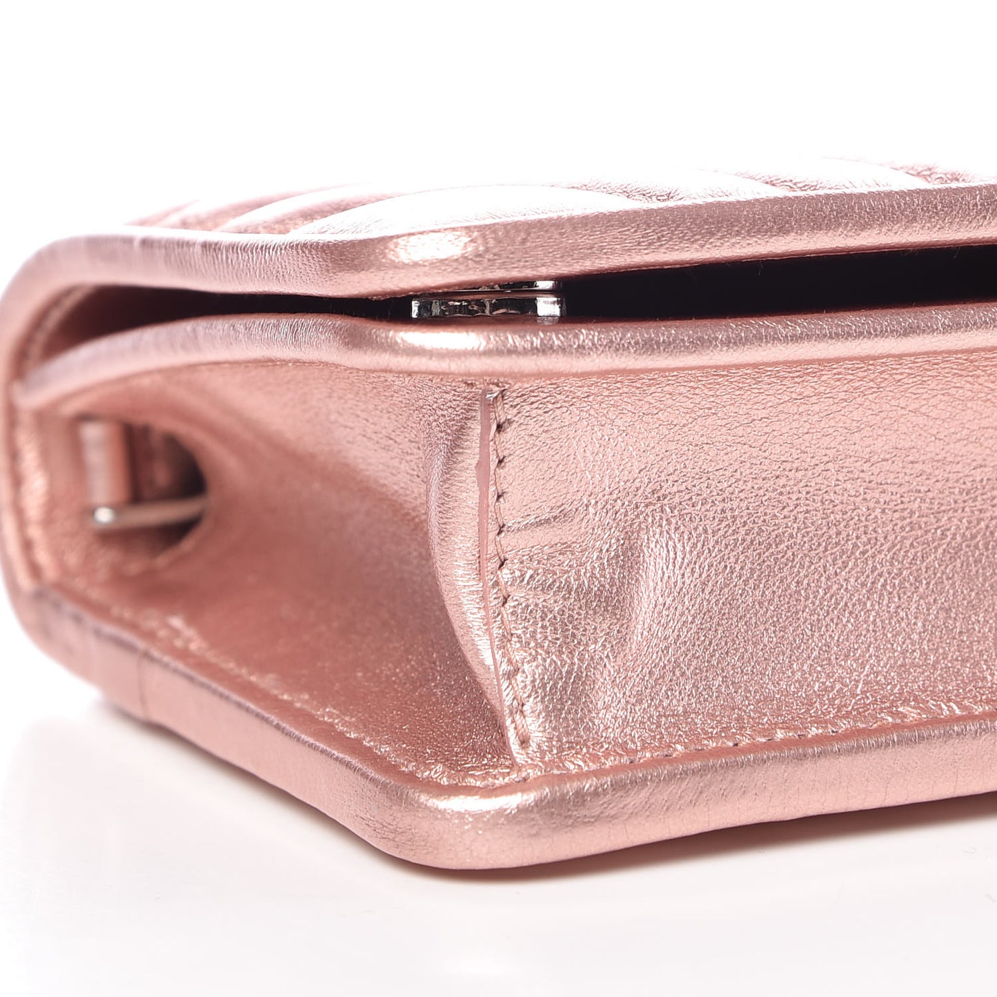 Metallic Nappa Mini Impunture Diagramme Chain Crossbody Bag Rosa Mordore